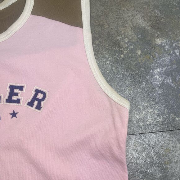 hustler hollywood official pink and brown colorblock honeys crop top medium - Picture 8 of 9